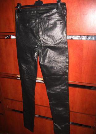 Джинсы скинни металлик асфальт серебристый