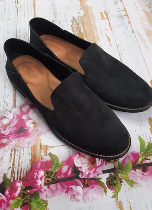 Лоферы чорные из нубука sperry