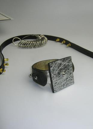 Браслет трансформер , разборный со съемным пином . кожаный браслет минимализм3 фото