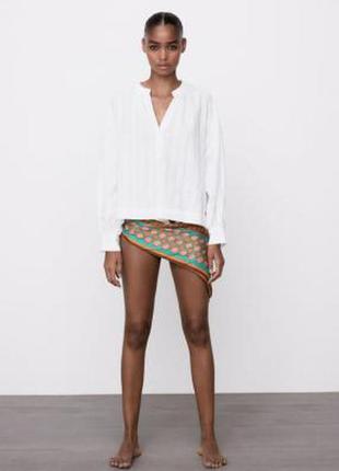 Zara зара оригинал біла білого блуза блузка сорочка рубашка белая