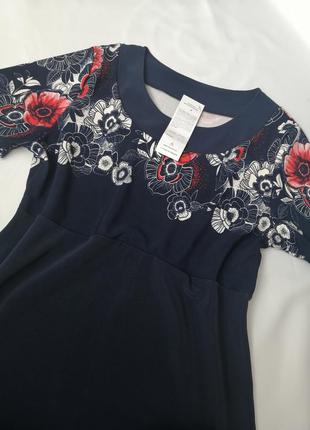 Красиве приталене плаття з тугої тканини квітковий принт3 фото