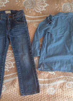 Набор джинсы и рубашка на 3-4г2 фото