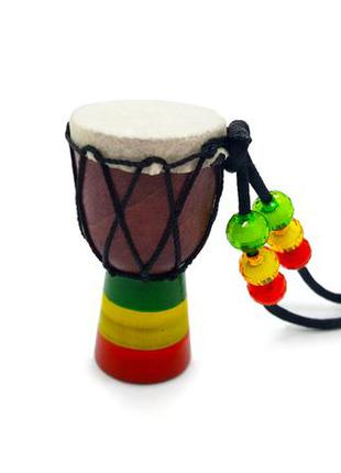 🤟😸 оригинальный кулон на шнурке "барабан ямайка" в растаманском стиле дерево