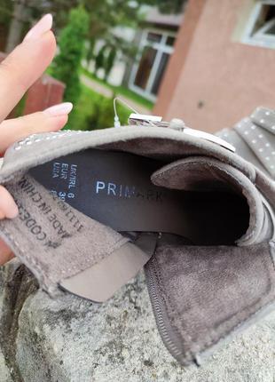 Сірі , текстильні з пряжками черевики , козаки від primark7 фото