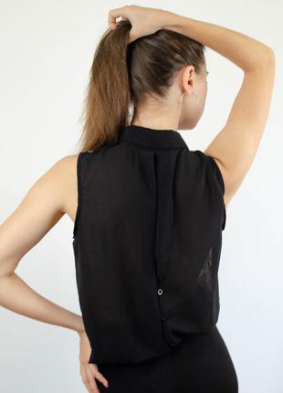 Lucky cristal леопардовая шифоновая блуза с черной спинкой, свободная летящая блузка4 фото