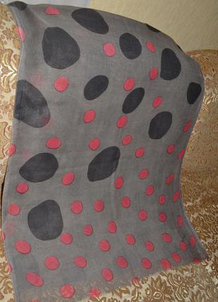 Vip! шикарный индийский шарф палантин из тончайшей пашмины krish серый в кружочки3 фото