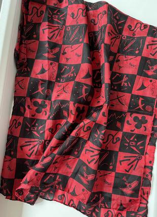 Шелковый винтажный платок, шов роуль, 100% шелк, шовк3 фото