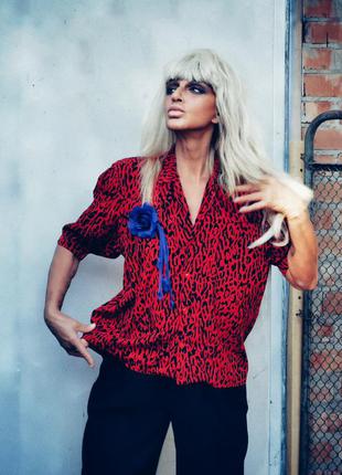 Італійська блуза сорочка в анімалістичний принт плями