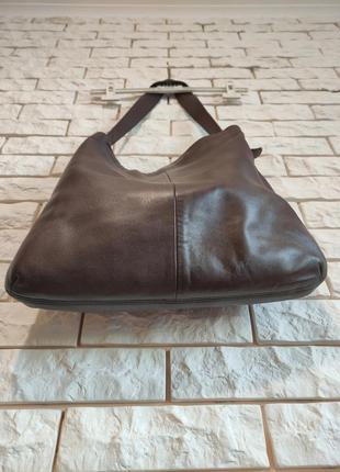 Coach оригінал темно коричнева шкіряна сумка на плече3 фото