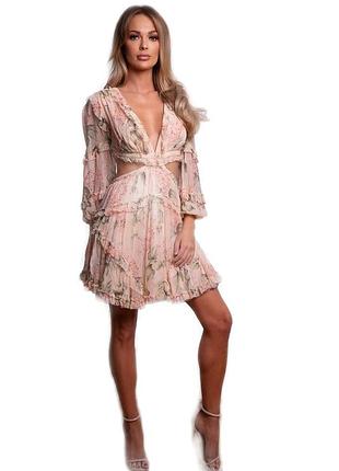 Роскошное платье премиум линии asos design, рюши+цветочный принт и красивая спинка!