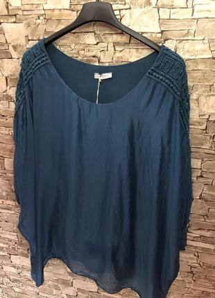 Шикарная блуза, люкс качество, шёлк, италия, размер универсальный 50-54.2 фото