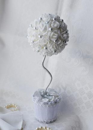 ❤️ топіарій *дерево кохання*. прикраса для весільного інтер'єру! топіарій з троянд6 фото