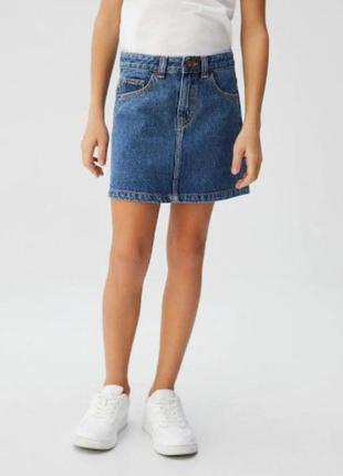 Стильная джинсовая юбка для девочки  mango (испания3 фото