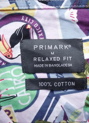 Рубашка  гавайская primark relaxed fit cotton гавайка (m)4 фото
