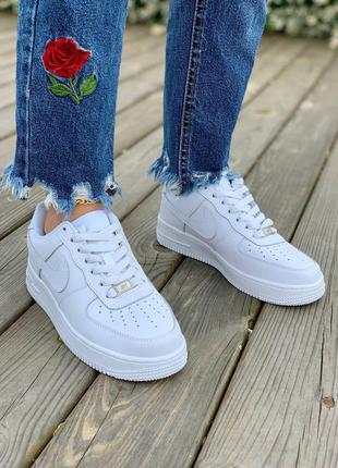 Кроссовки nike air force 1’07 white белые3 фото