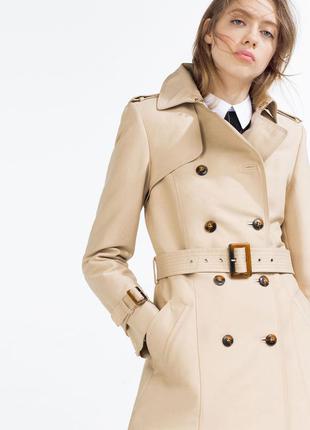 Женский шикарный стильный плащ пальто-тренч zara