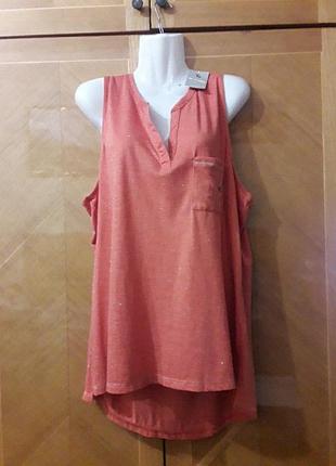 Tu р.20 новый брендовый верх пижамы  майка  домашняя одежда  с блестящей ниткой