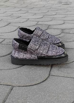 Черные серые короткие дутики слипоны с мехом ботинки1 фото