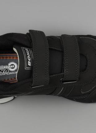 Кроссовки детские кожаные черные bona 846d-11 бона размеры 31 32 33  35 364 фото