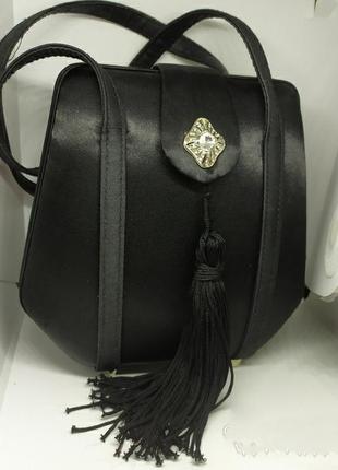 Вечерняя каркасная сумочка обтянутая шелком. без ручек 16х7х18см1 фото