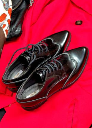 Стильные туфли броги geox respira натуральная кожа италия этикетка2 фото