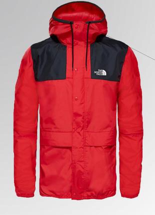 Ветровка tnf 1985 seasonal mountain jacket (черно-красная)4 фото