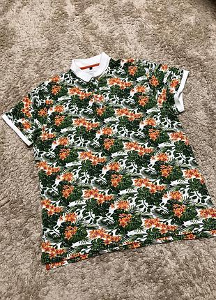 Футболка чоловіча з квітковим принтом, розмір хл