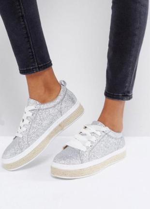 Шикарные кроссовки-эспадрильи с блестками truffle от asos