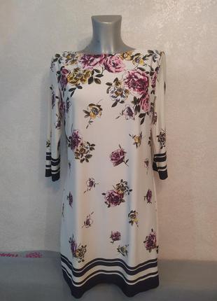 14/46-48/м - l,primark, стильное новое белое платье в цветах