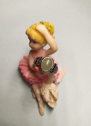 Кільце із зеленим аметистом