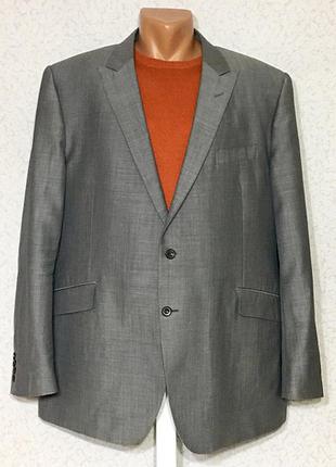 Шикарный мужской пиджак шерсть шёлк большой размер 58-60