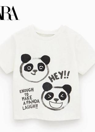 Футболка от zara hey panda printed shirt1 фото