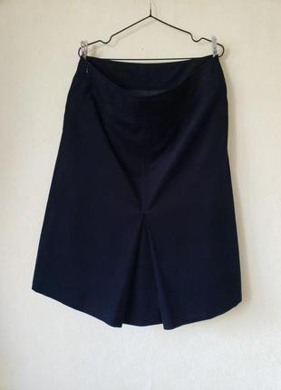 Люксовая юбка-мини из микрочайшего вельвета с карманами оттенка индиго jaeger 1686. новая с ценником.8 фото
