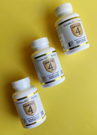 California Gold Nutrition, immune 4, средство для укрепления иммунитета, 60 вегетарианских капсул
