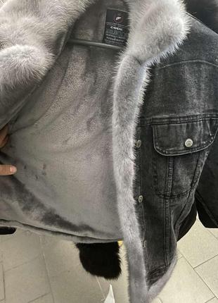 Женская джинсовая  куртка  с норкой , джинсовка с мехом, s-2xl5 фото