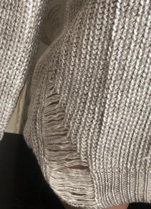 Шикарный теплый модный стильный свитер джемпер дранка вязка вязанный хитовый3 фото