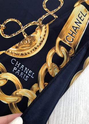 Chanel шелковый платок шарф палантин цепи шов роуль7 фото