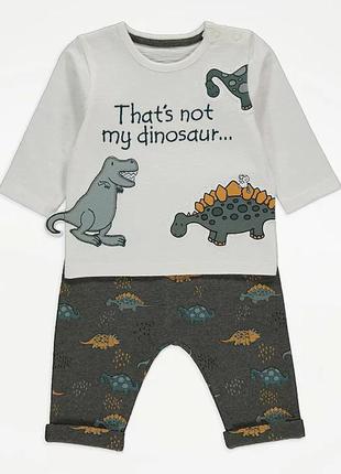 Комплект реглан и штаны george "dinosaur" 6-9 мес2 фото