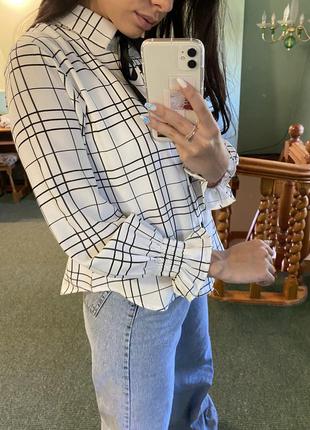 Рубашка в клеточку с бантиком
