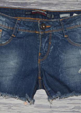 38/06/28/xs-s женские фирменные крутые яркие джинсовые шорты с потертостями рваные зара zara3 фото