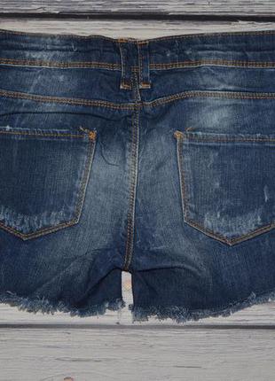 38/06/28/xs-s фірмові жіночі круті яскраві джинсові шорти з потертостями рвані зара zara6 фото