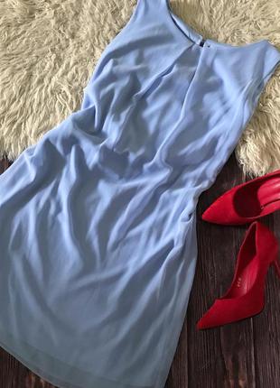 Платье небесного цвета лёгкое воздушное