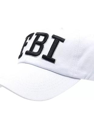 Кепка бейсболка fbi (фбр), унісекс біла