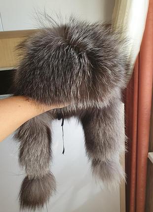 Чернобурка шапка ушанка