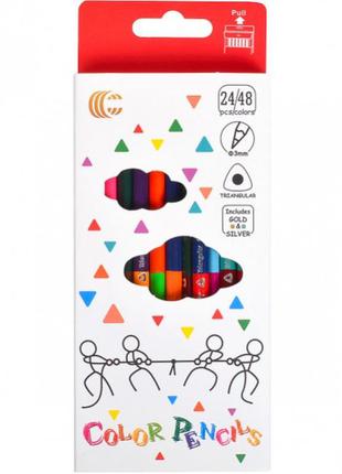 Детские двухсторонние карандаши для рисования white gold "c" 24-48, 48 цветов