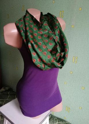 Шарфик. платок. зелёный шарф. хустка