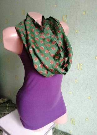 Шарфик. платок. зелёный шарф. хустка2 фото