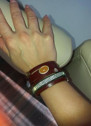 Браслет из натуральной кожи коричневый