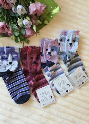 Жіночі шкарпетки з мордочками2 фото
