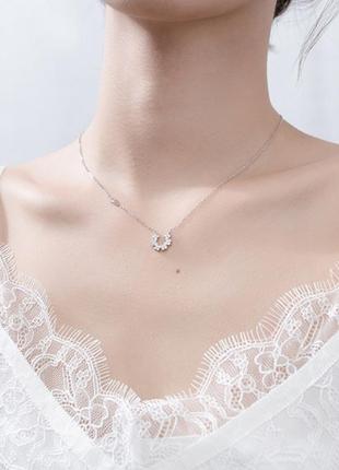 Серебряная короткая цепочка с камнями, серебро 925 пробы